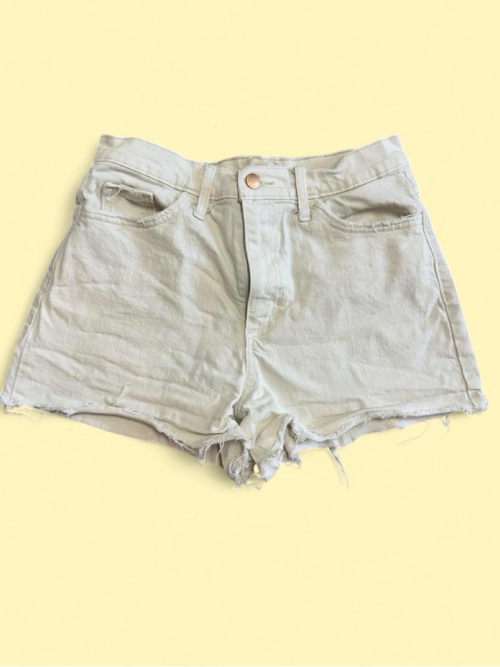 Universal Thread Classic Raw Hem Denim Shorts - Cream